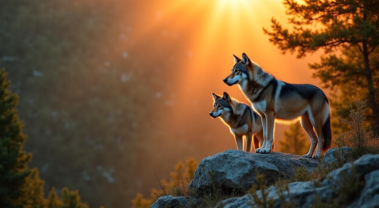Un branco di lupi nel loro habitat naturale presso LupoVista